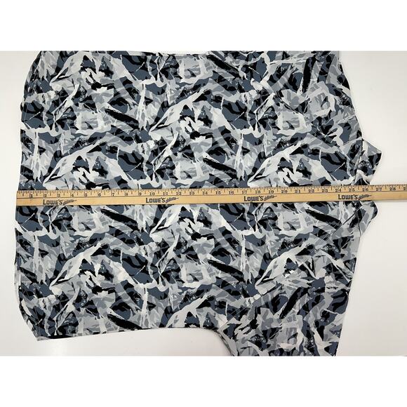 Womens Unbranded Gray and White Short Sleeve Button Up Shirt Size Unknown - Picture 10 of 11